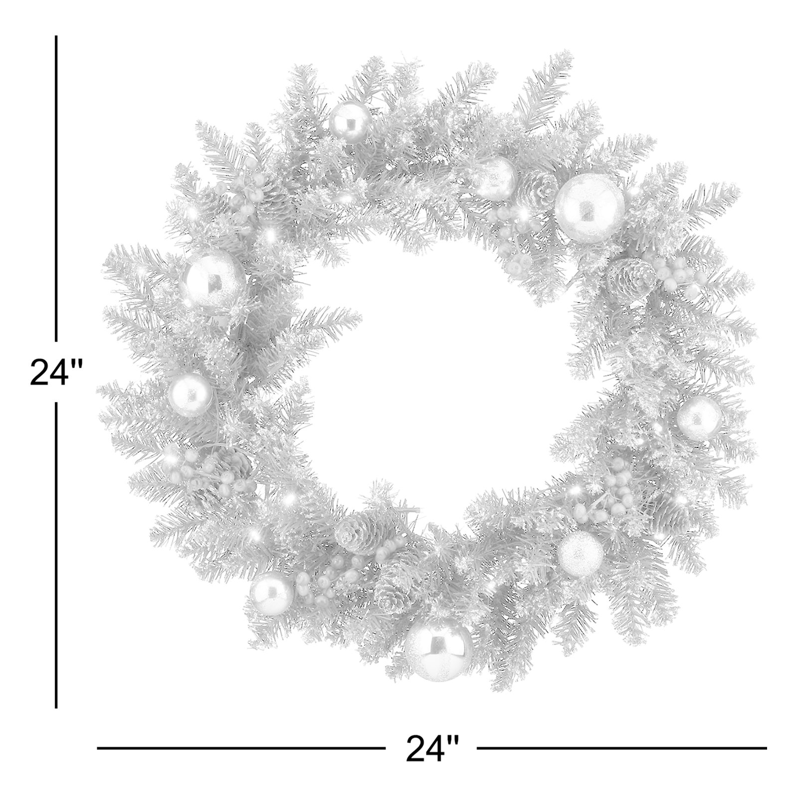 24" Pre-Lit Wreath