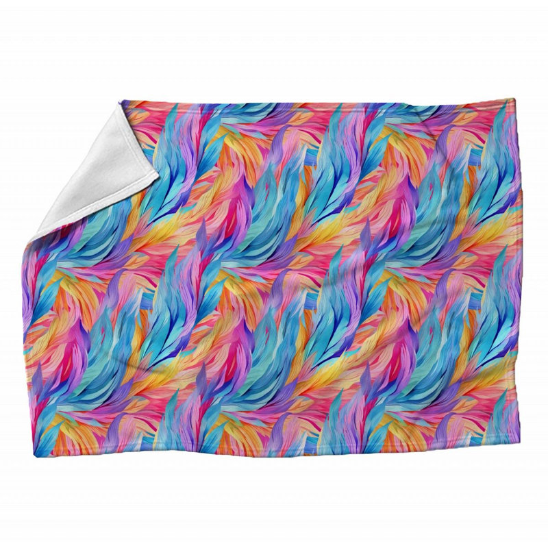 Machine Printed Throw Blanket, Throw, Abstract, Pink/Blue