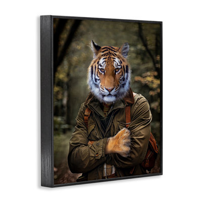Tiger in Hiking Attire Giclee Art by Karen Burke