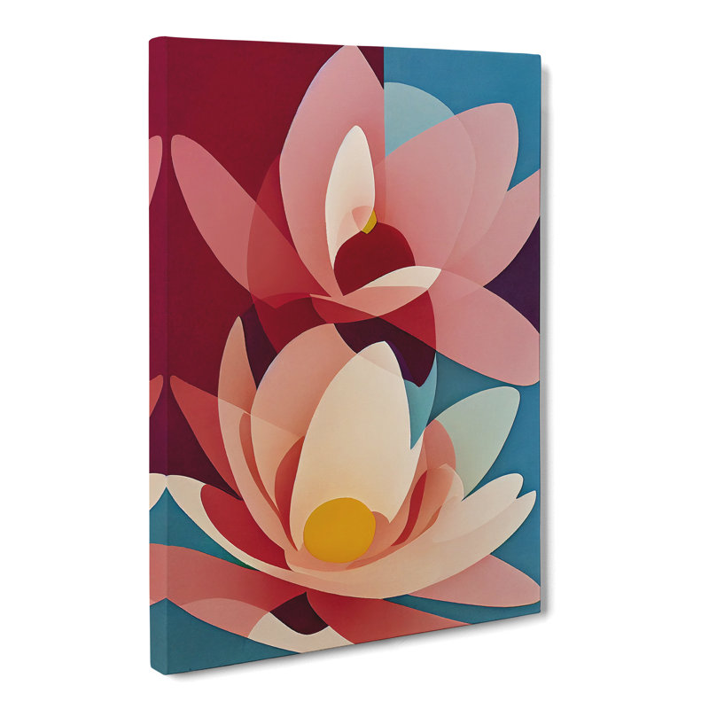 Magnolia Flower Suprematism - Wrapped Canvas, 60cm H x 40cm W x 3cm D