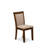 5 Piece Kitchen Table Set for 4 Includes a Round Dining Room Table with Dropleaf and 4 Light Tan Linen Fabric Parsons Dining Chairs, Natural Walnut-440130013-440094681-440094686