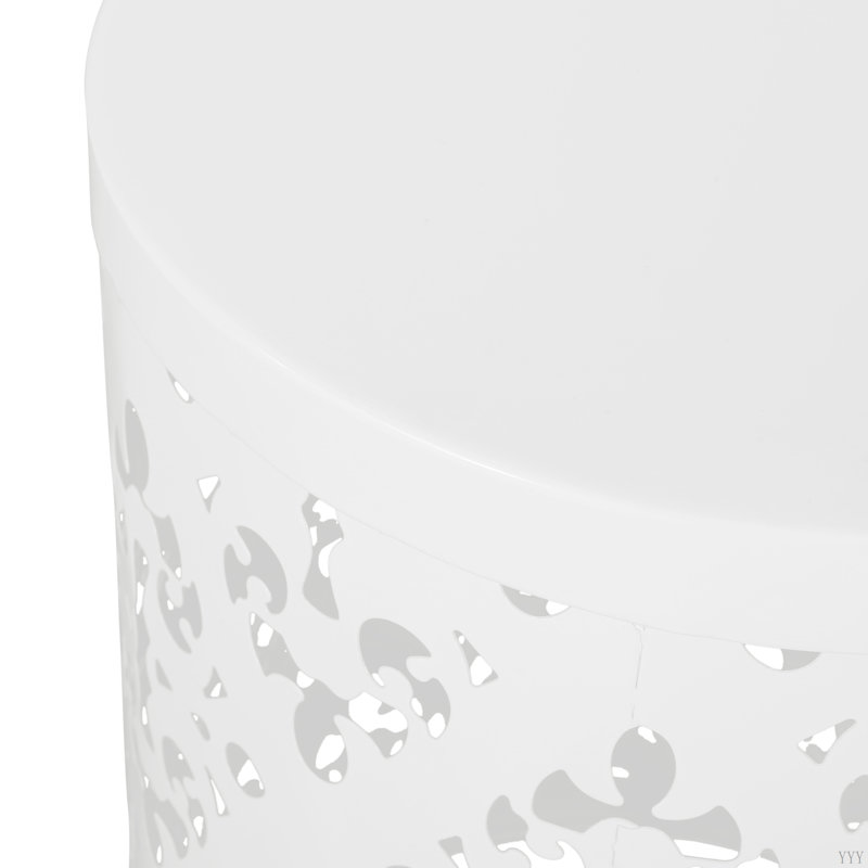 Metal S/2 End Table, White
