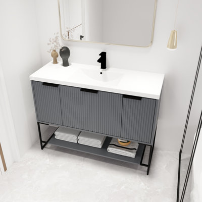 Meuble-lavabo autoportant 48 po Aibne