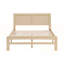 Structure de lit plateforme contemporaine de taille normale avec finition naturelle, fabrication en bois durable pour les chambres modernes, assemblage facile et aucun sommier tapissier requis.-1086935551