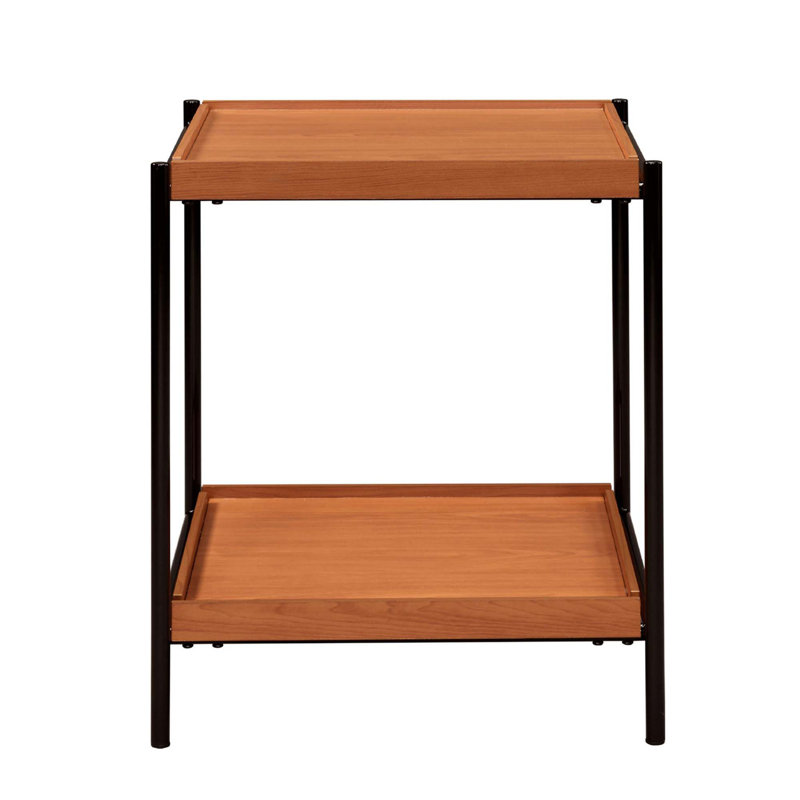 Table de bout carrée avec compartiment ouvert