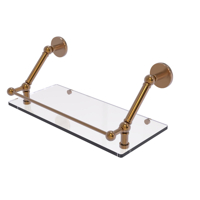 Tablette flottante Dalston avec barre de galerie, Bronze brossé, H 8 po x l 18 po x P 8,6 po