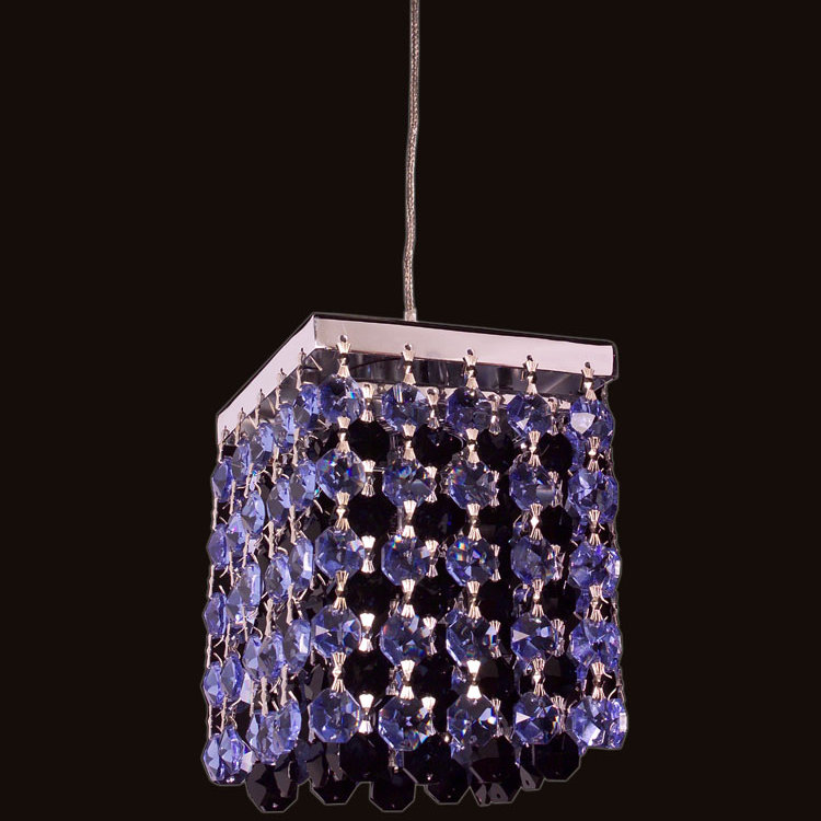 Luminaire suspendu carré 1 lumières Bedazzle, Saphir et noir