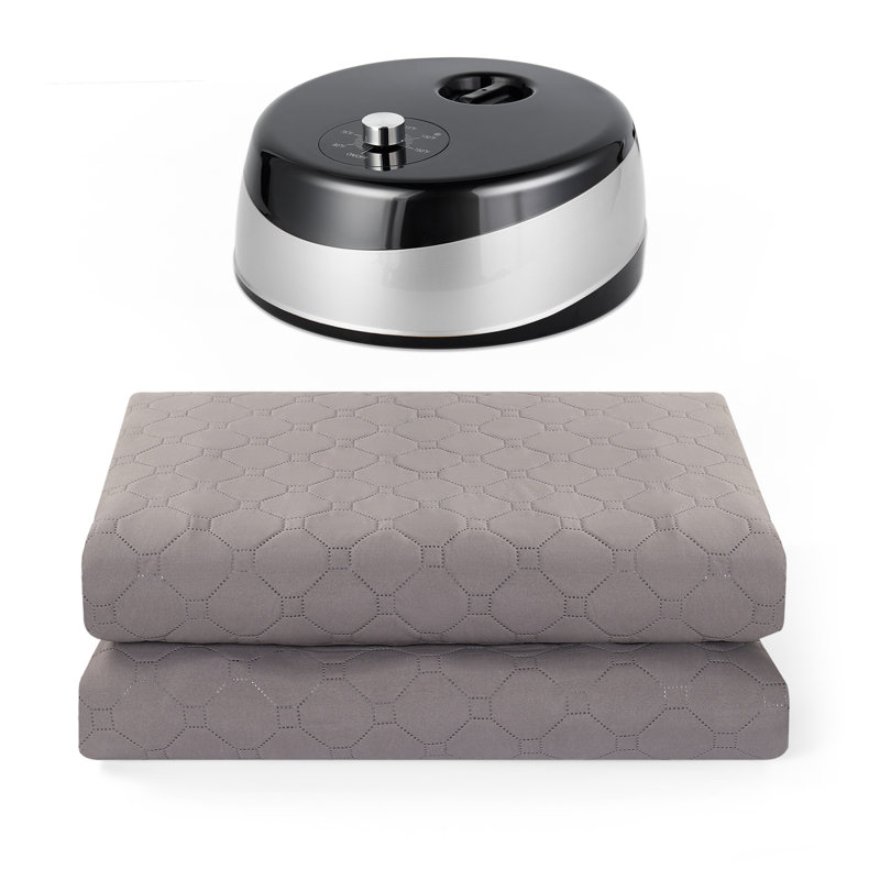 Protège-matelas chauffant en polyester Warmer King, Argent, Lit simple