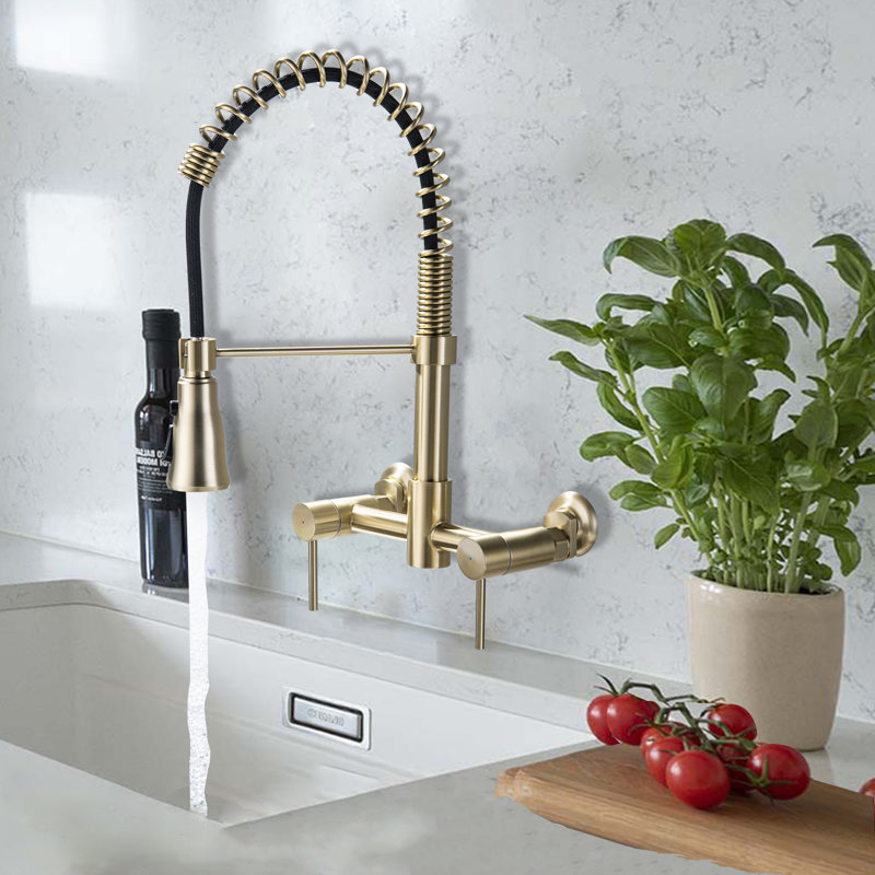 Inhouse Commercial‑Style Pull‑Down Kitchen Faucet with 3‑Function Sprayer, High‑Arc Spout & 304 Stainless Steel Body