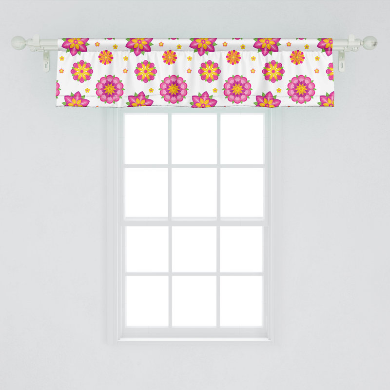 Ensemble de 2 cantonnières Ambesonne orange et rose