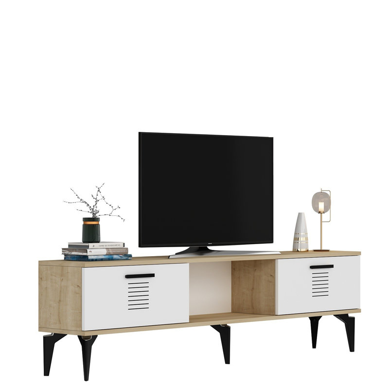 Olivia Unfinished TV Stand for TVs up to 70", Beige/White