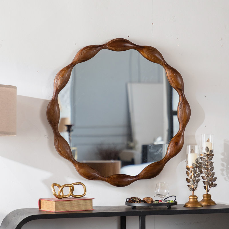 Miroir rond en bois naturel 32,28 /