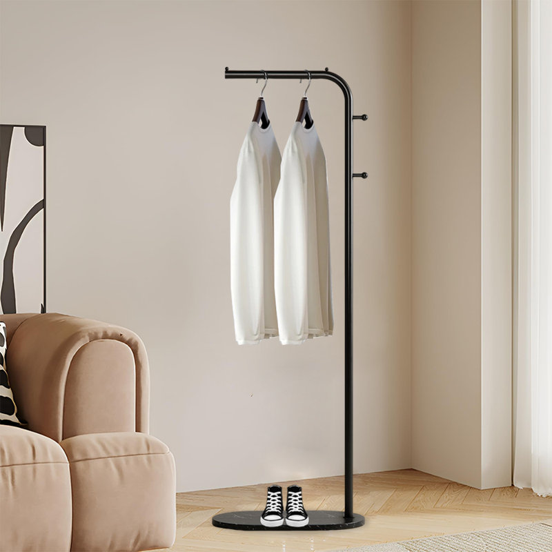 Freestanding Metal Coat Rack For Entryway And Corner, Black