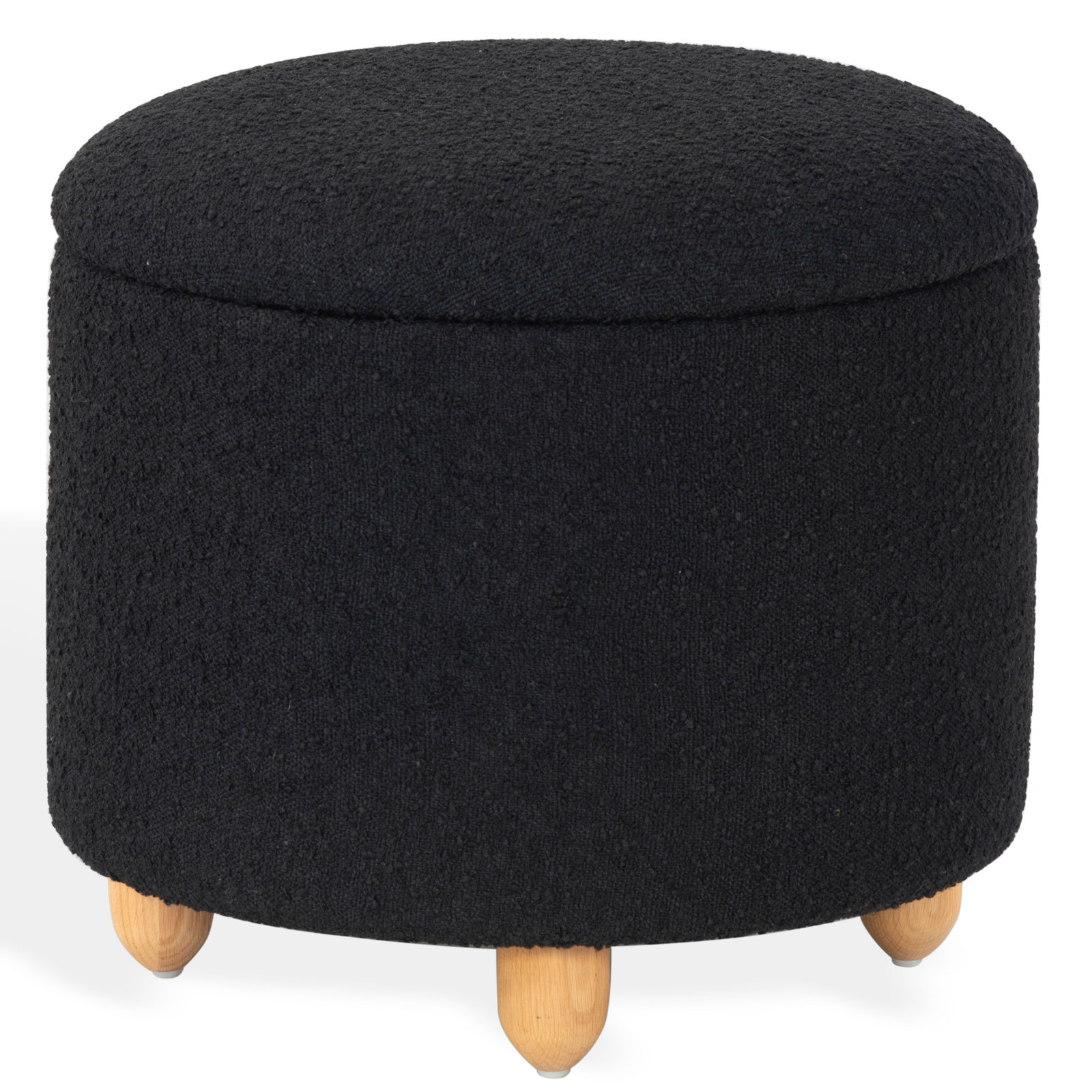 Mancora 21" Ottoman, Black Boucle