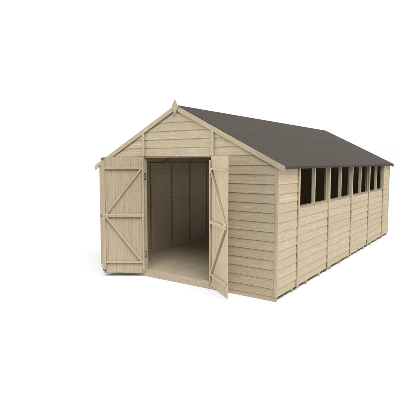 10 ft. W x 20 ft. D Solid Wood Garden Shed, No