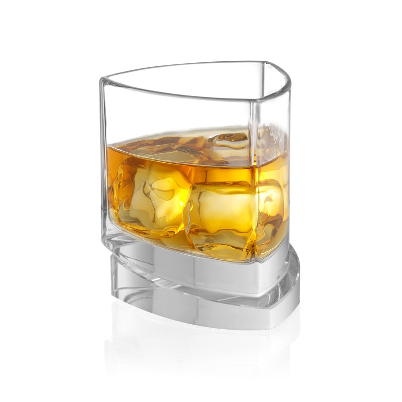 JoyJolt Aqua Vitae Triange Whiskey Glass, 9.9oz