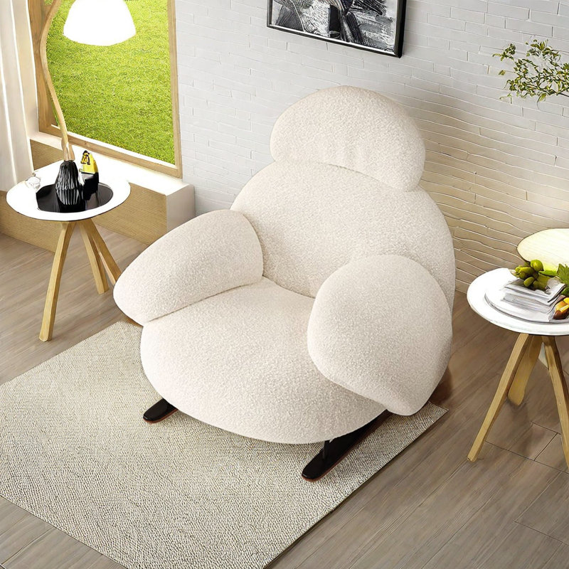 Chaise berçante simple blanc