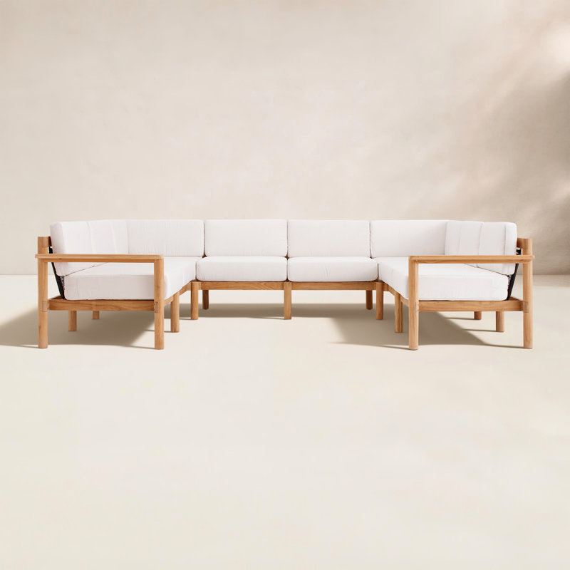 Haven Outdoor - Seat Patio Sectional, Sunbrella Canvas, 8