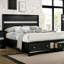 Black Solid Wood Bedroom Queen Bed With Storage, Transitional Enthrallment Contemporary Storage In Piece