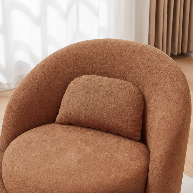 Fauteuil demi-tonneau Hommer, 100 % polyester caramel