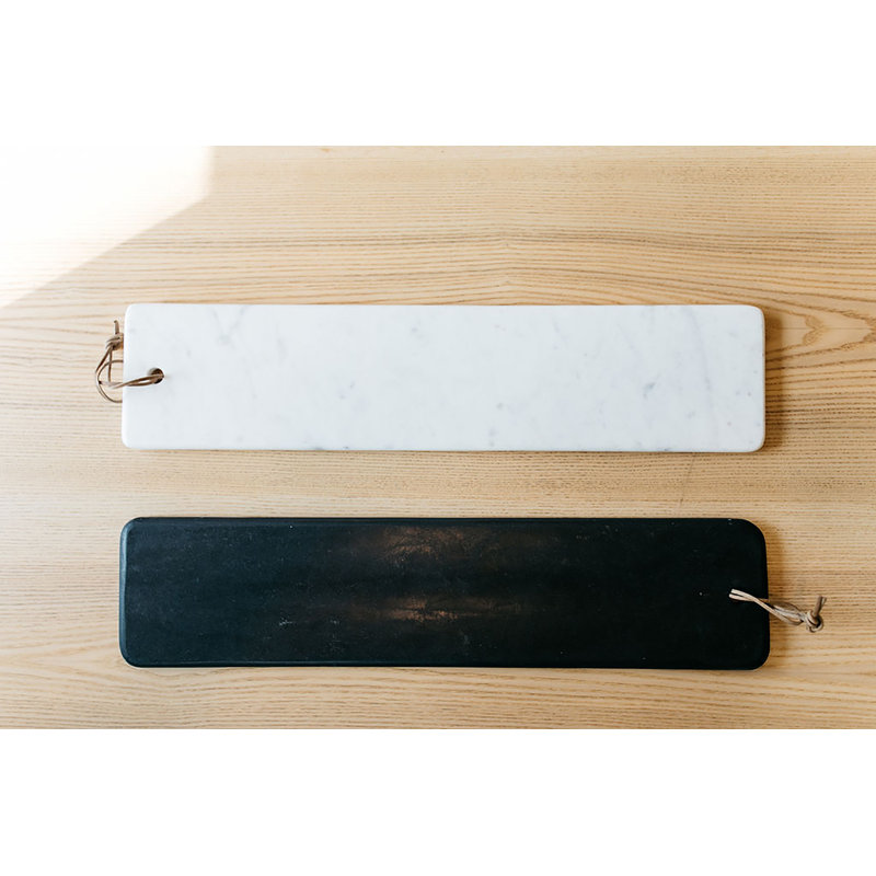 Pepe Marble Cheese Board, 1" H x 6" W x 25" D, White