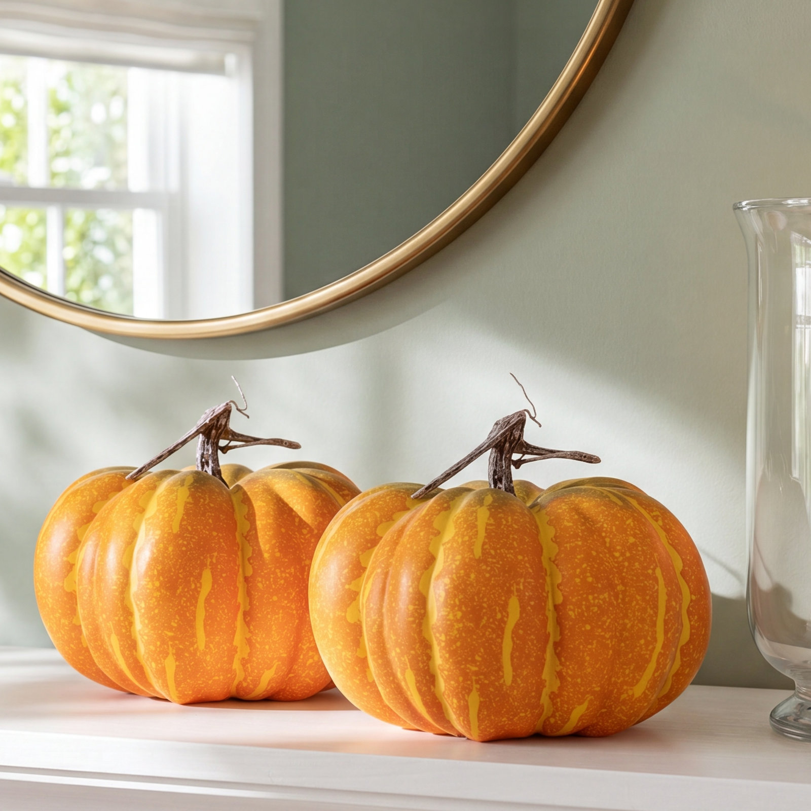 2-Piece Foam Pumpkin Holiday Accent Set, 8.25" H x 10" W x 10" D