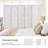 67'' H Solid Wood Room Divider - Floral Serenity Folding Screen with Leaf Cutout-126671356-126671358
