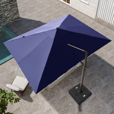Parasol en porte-à-faux rectangulaire 10 'X 13' avec lève-manivelle, contrepoids inclus
