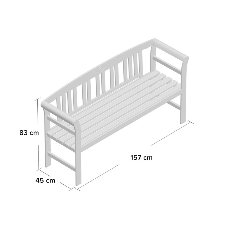 Wooden Bench, 83cm H x 157cm W x 45cm D