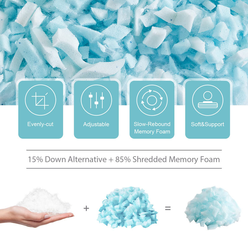Queen Size Cooling Memory Foam Pillows with Adjustable Fill