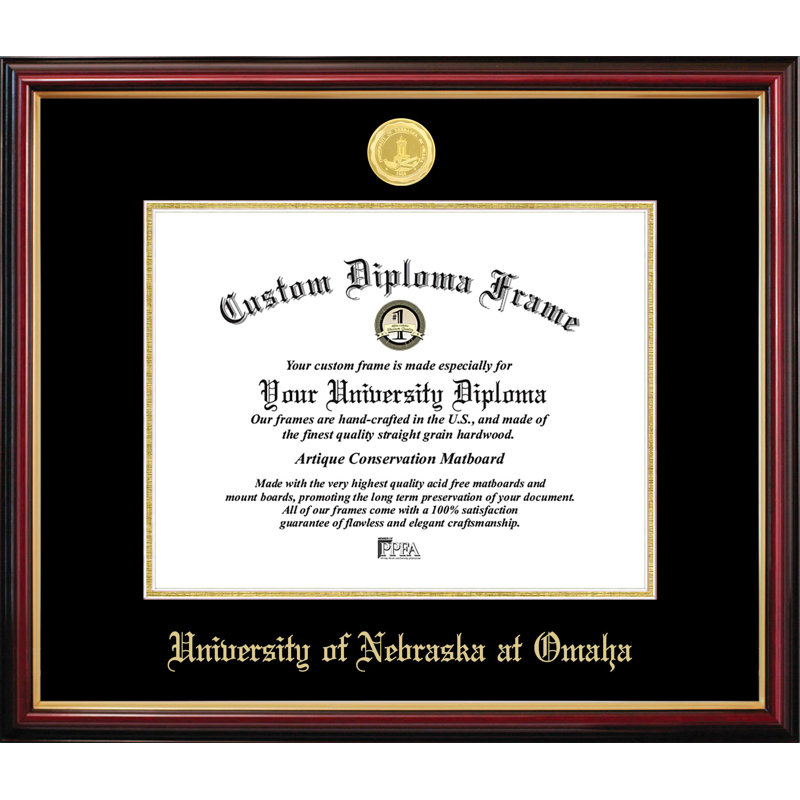 Cadre de diplôme «Unviersityof Nebraska at Omaha Petite», L 11 po x H 8,5 po, NCAA Unviersityof Nebraska at Omaha