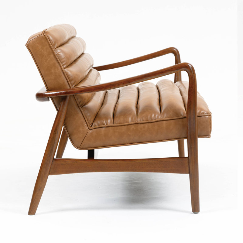 Club Leather Effect Bench, Tan