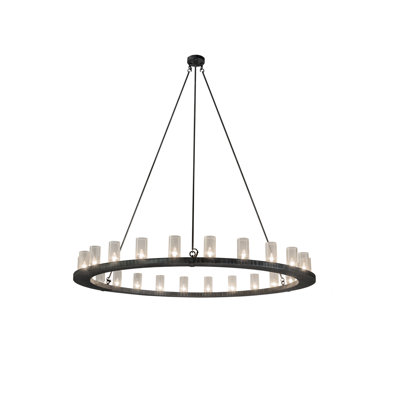 Lustre en forme de roue de chariot à 24 lumières Omperkash