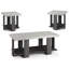 3 tables de cocktail avec plateau en bois gris - tables basses rectangulaires et 2 tables de bout carrées pour la vie moderne, tables de décoration de salon en bois simples à installer, style-55409478
