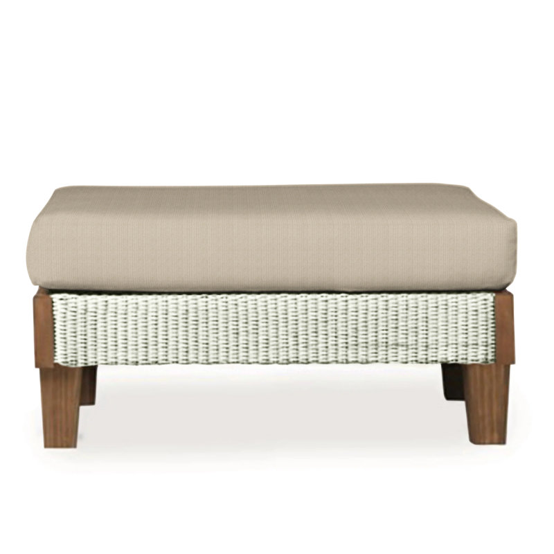 Catalina Outdoor Ottoman, Decorline Navy, Ivory