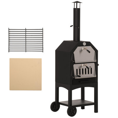 Dakota Fields Ashlund 50 cm W Portable Grill / Smoker Combo Charcoal Grill Gas & Charcoal Combo Grill