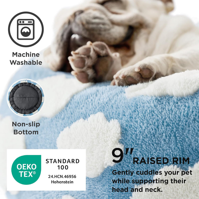 Lit pour animal de compagnie Lesure Cozy, H 10 po x l 55 po x P 37 po, Nuage bleu clair