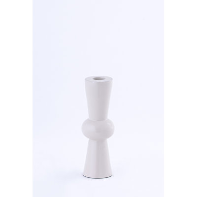 Porte-bougie blanc moyen en aluminium