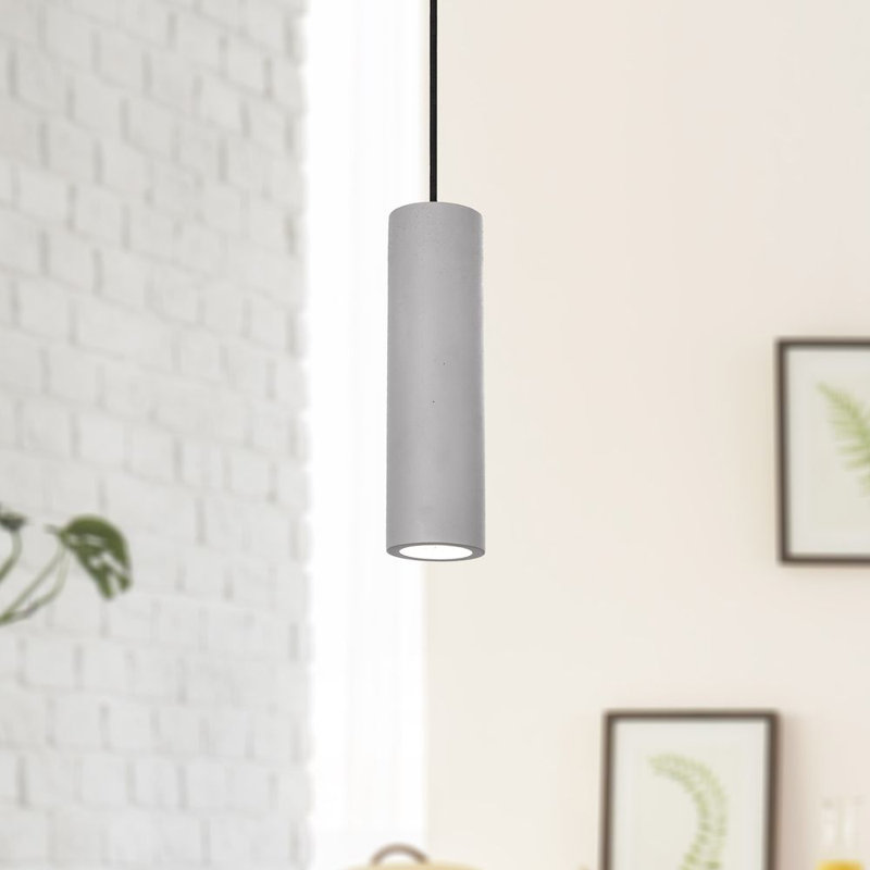 Soloman 1 - Light Cylinder Pendant, Grey, Black