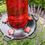 Mangeoire à colibri en verre 32 onces pour l'extérieur, mangeoire à oiseaux sauvage suspendue avec 5 ports à fleurs rouges et perchoirs, mangeoire à nectar de grande capacité pour le jardin, la cour, la décoration de patio, rouge