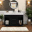 Meuble-lavabo moderne et peu encombrant avec lavabo en céramique, design noir et blanc pour petits espaces