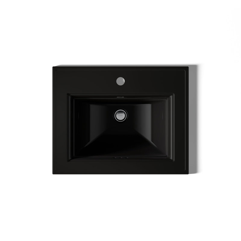 Memoirs® Stately Drop-in Bathroom Sink, Black, Single Hole