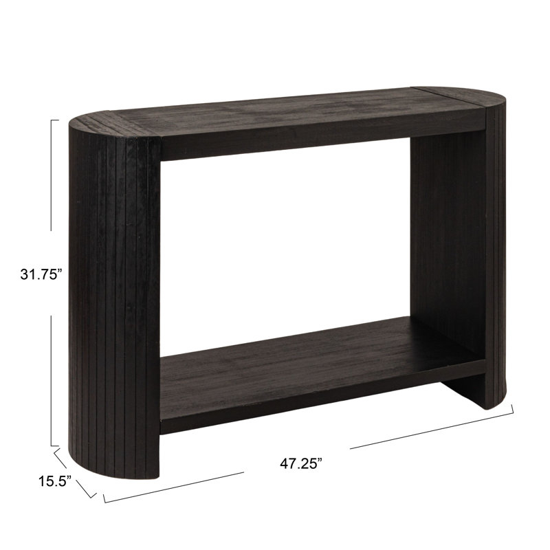 Modern Black Rounded-Edge Console Table