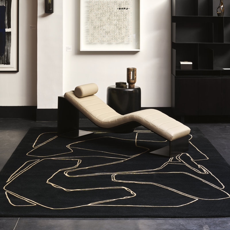 Amalgame Area Rug in Black/White, Rectangle 6'6'' x 9'10''
