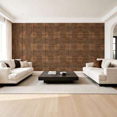 Ensemble de 8 panneaux muraux décoratifs 61 x 61 cm (24 x 24 pouces), design moderne rainuré en 3D, panneaux acoustiques 20 x 10 cm (8 x 4 pouces) pour la décoration murale, bureau à domicile, studio et salon, couvrant jusqu'à 2,9 m² (31 pi²).