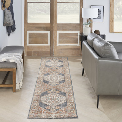Tapis de couloir oriental bleu 8 pi