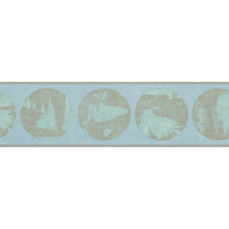 Bordure de papier peint 15 po L 6 pi x l 6 po, Bleu