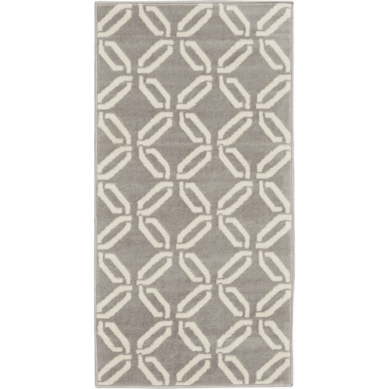 Tapis géométrique gris / ivoire Garnier, Rectangle 2 pi x 4 pi
