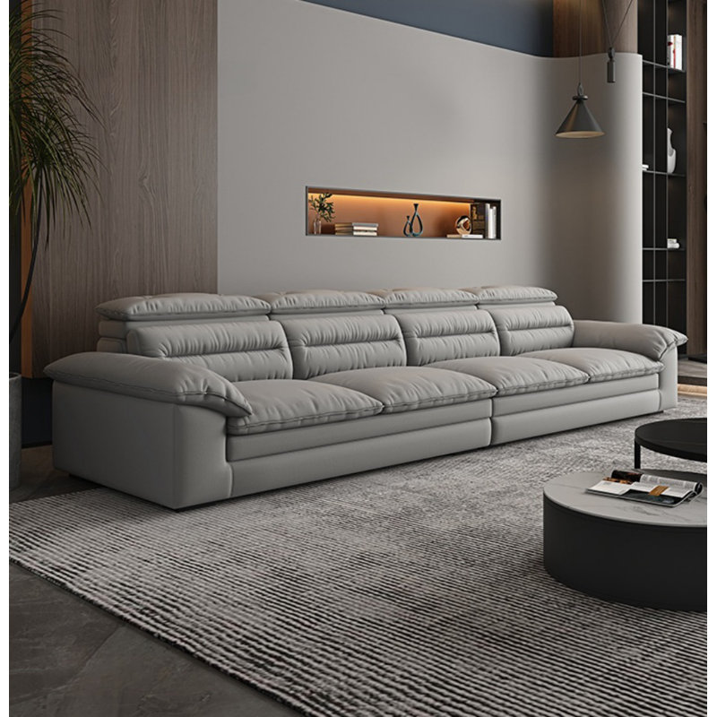 Canapé simple gris, H 38,58 po x l 124,02 po x P 43,31 po