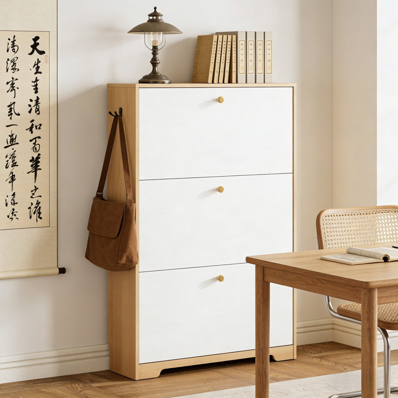Premium Wooden Shoe Cabinet For Home, White